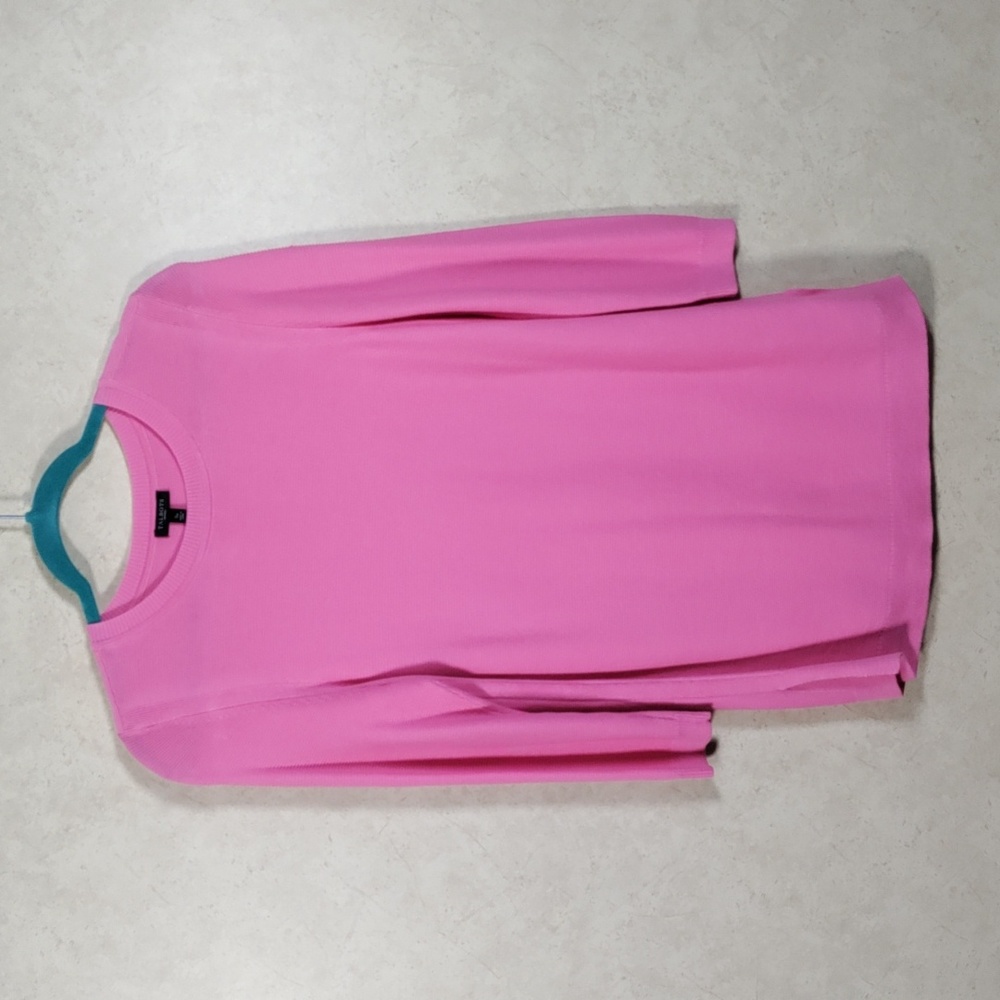 6094 Talbots pink cotton blend ribbed sweater PS